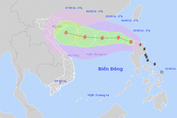 Bão Yagi sáng nay đi vào Biển Đông, tiếp tục mạnh lên