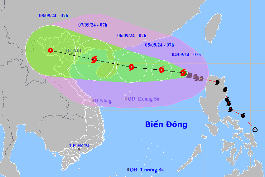 Bão số 3 Yagi vào Vịnh Bắc Bộ vẫn mạnh cấp 13