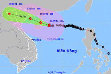 Tin bão số 3 Yagi mới nhất trưa 6/9: Giật cấp 17, cách Quảng Ninh khoảng 570km