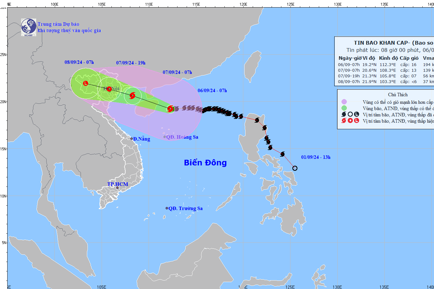 Bản tin trưa 6/9: Rìa siêu bão số 3 Yagi chạm đất liền, miền Bắc bắt đầu mưa lớn