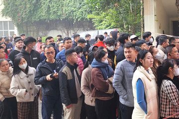 Nghìn người xếp hàng nhận vé chung kết, phe vé tất bật 'gom hàng'