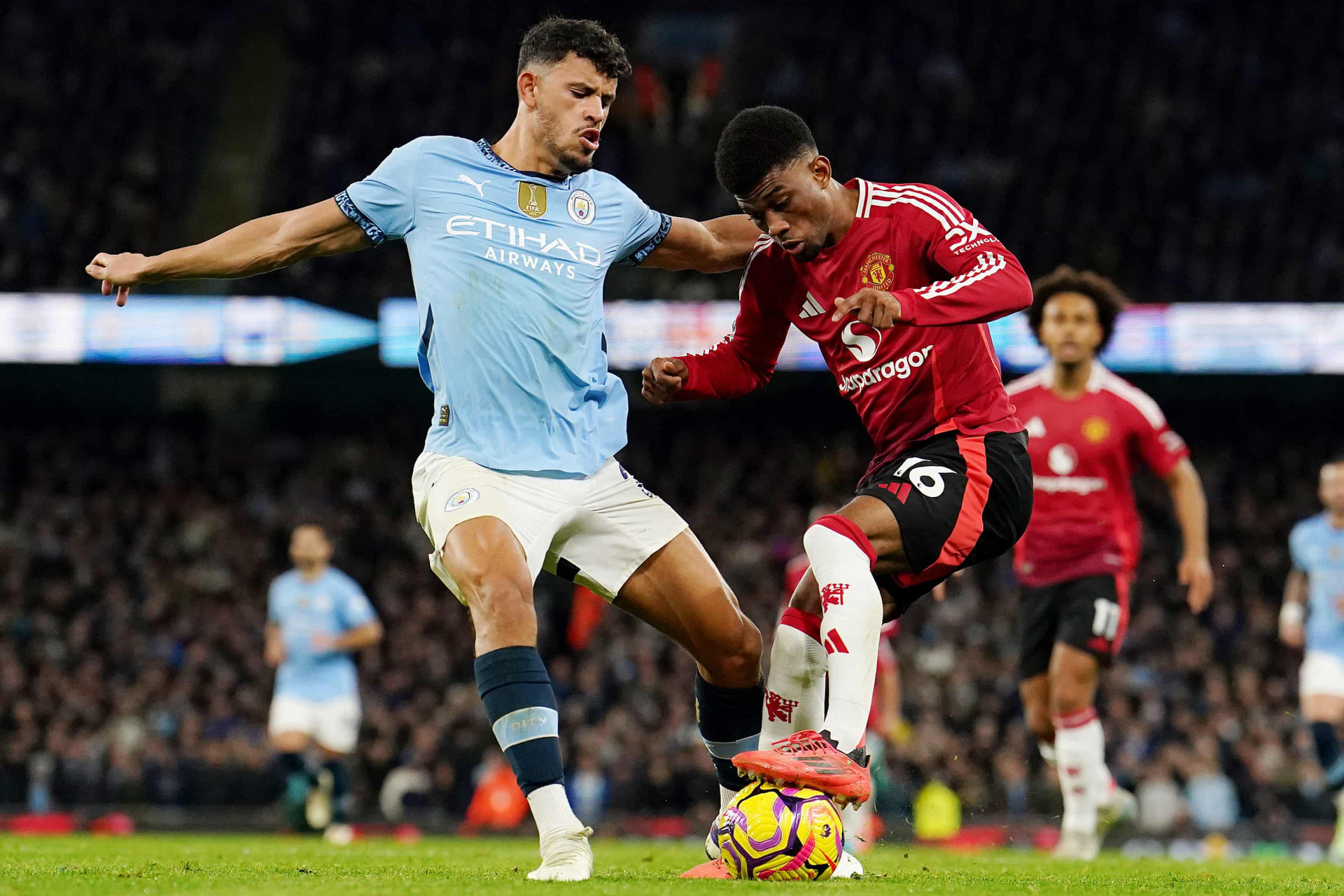 MU đấu với Arsenal: Ruben Amorim trông đợi Amad Diallo 'tặng quà' PA. Amad Diallo MU Man City.jpg