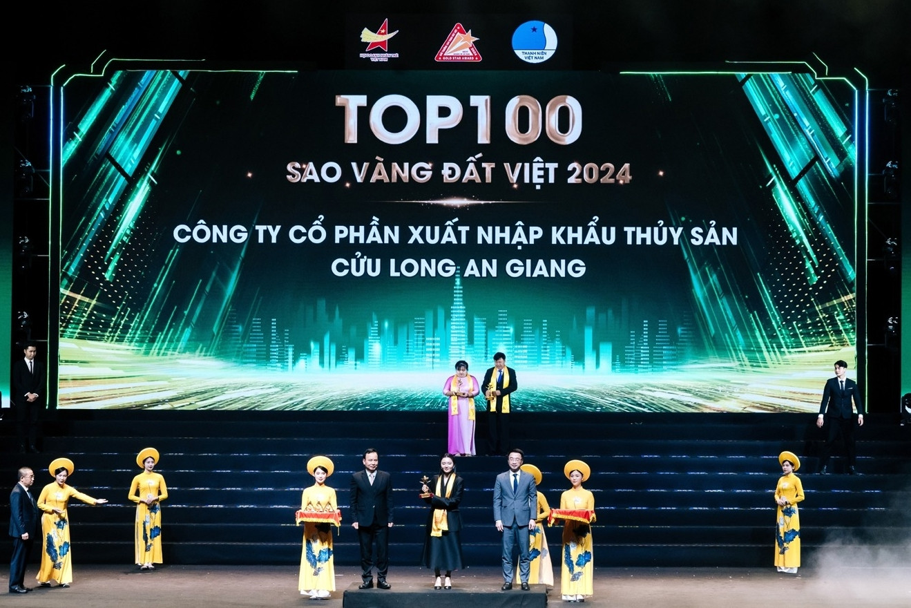 Thủy sản Cửu Long An Giang được vinh danh Top 100 Sao Vàng đất Việt