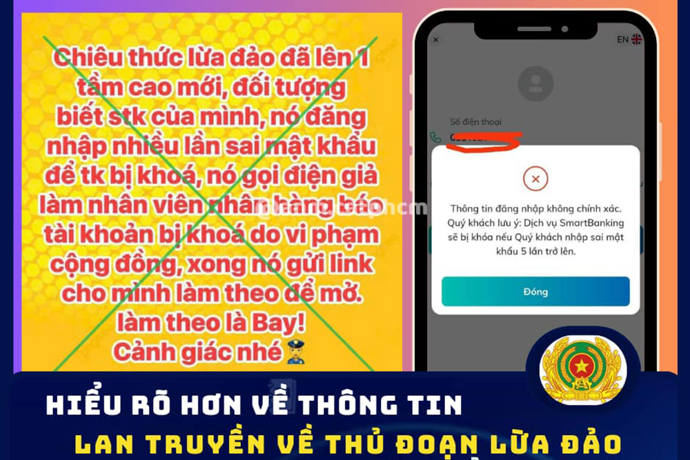 Công an nói rõ thực hư chiêu lừa đảo 'nhập sai mật khẩu tài khoản ngân hàng'