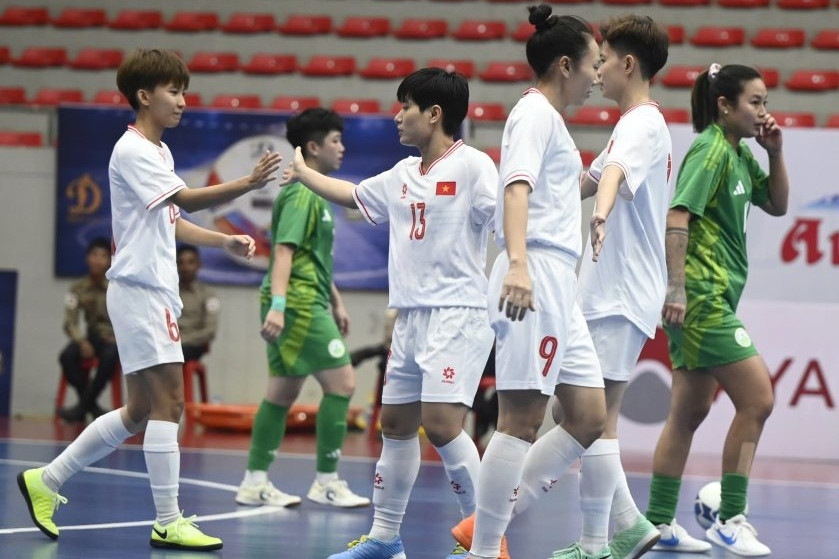 Tuyển futsal nữ Việt Nam thắng Macau 21-0 ở giải châu Á