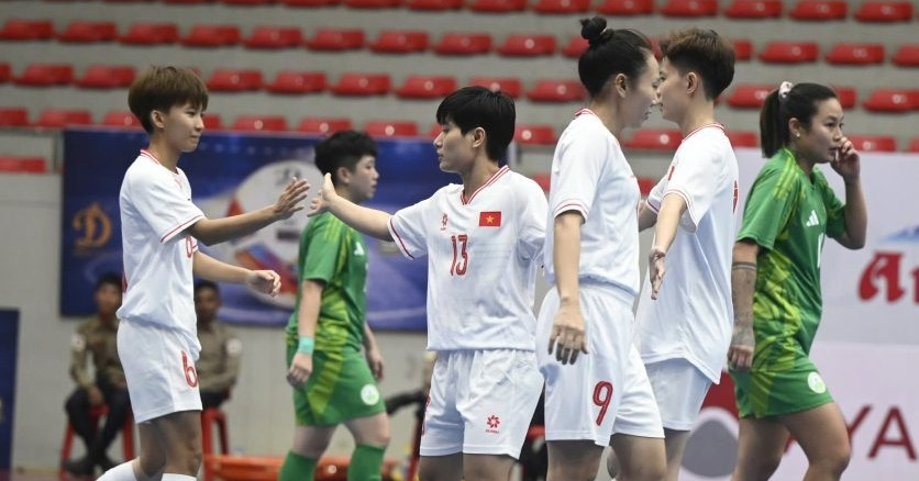 Tuyển futsal nữ Việt Nam thắng Macau 21-0 ở giải châu Á