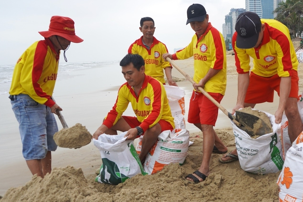 Hàng trăm người dựng đê ngăn sóng cứu 'bãi biển quyến rũ nhất hành tinh'