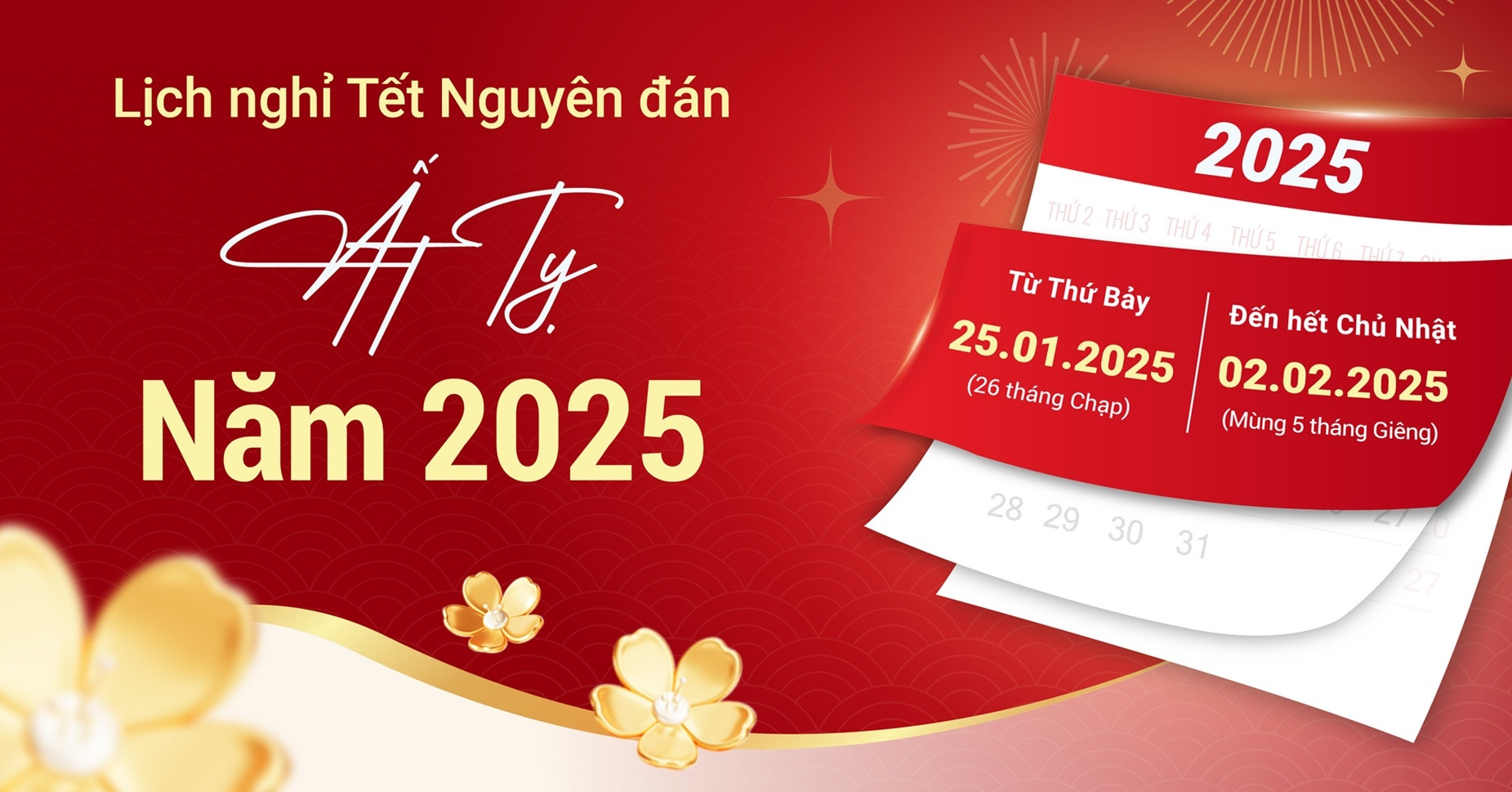 Lịch nghỉ Tết Nguyên đán 2025 từ ngày nào?