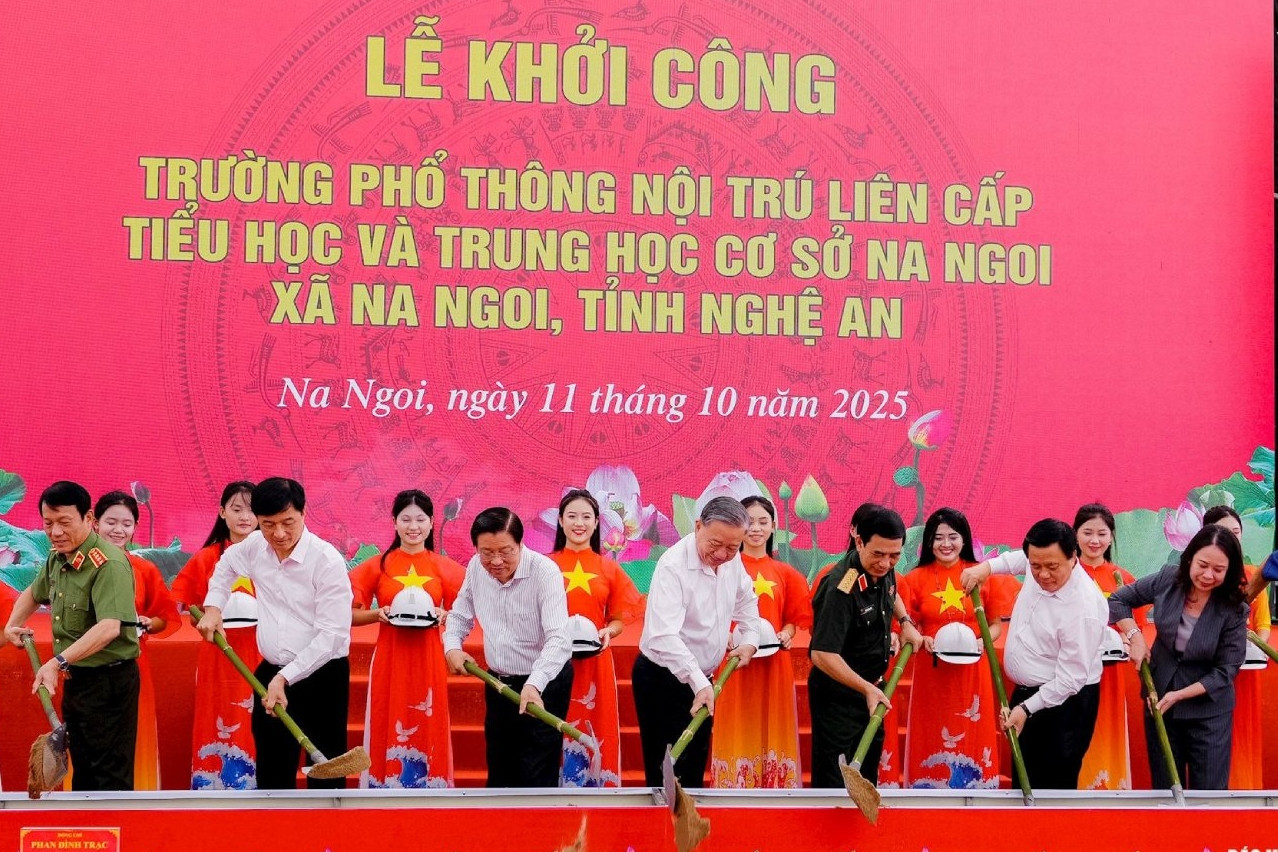 Tổng Bí thư Tô Lâm dự khởi công xây dựng Trường Phổ thông nội trú ở Nghệ An