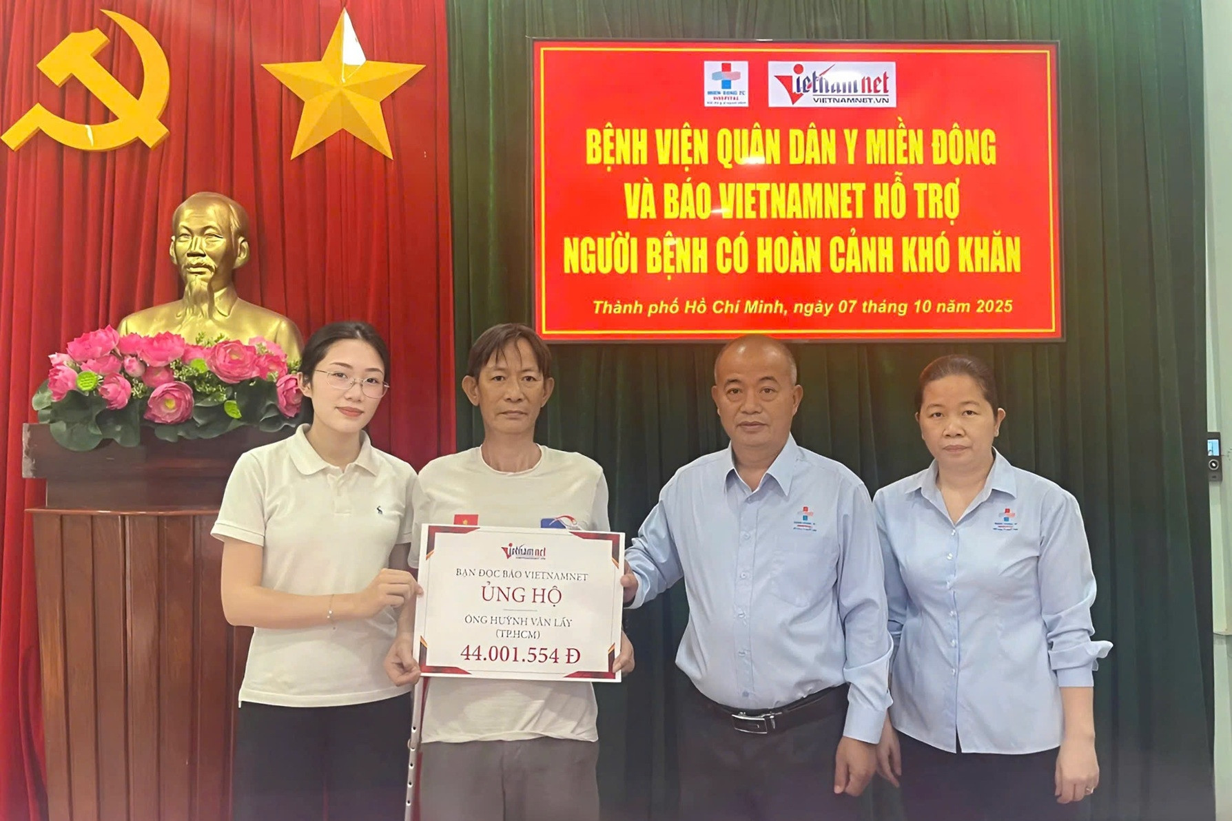 Bạn đọc giúp đỡ ông Huỳnh Văn Lấy mắc bệnh nặng hơn 44 triệu đồng