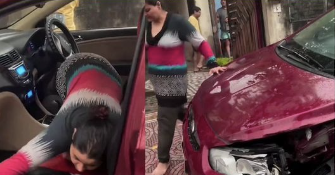 Nữ tài xế say rượu lái xe Hyundai đâm taxi, to tiếng cãi vã gây náo loạn cả phố