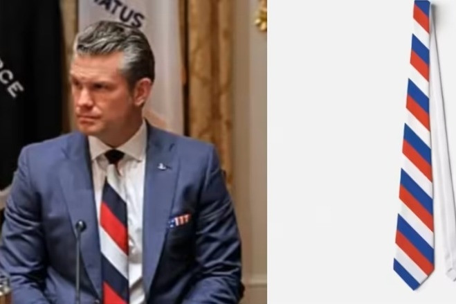 Tranh cãi xung quanh chiếc cà vạt màu cờ Nga của Bộ trưởng Quốc phòng Mỹ