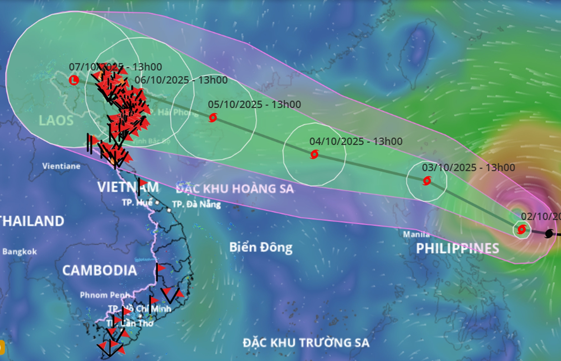 Tin mới về bão Matmo: Cách Biển Đông 650km, ảnh hưởng trực tiếp Bắc Bộ ngày 6/10
