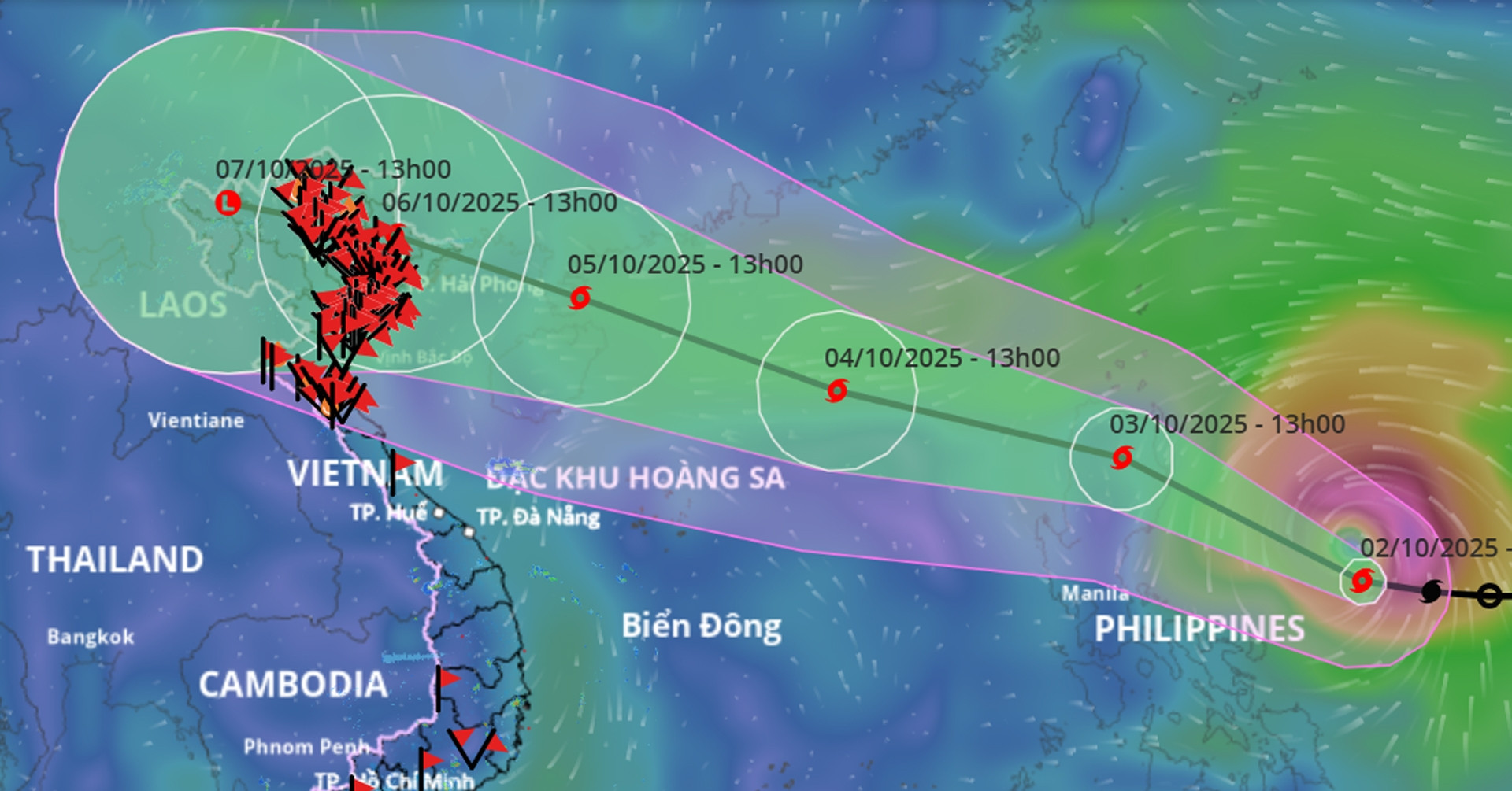 Tin mới về bão Matmo: Cách Biển Đông 650km, ảnh hưởng trực tiếp Bắc Bộ ngày 6/10