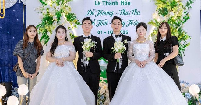 Anh em sinh đôi ở Thái Nguyên cưới cùng ngày, dân mạng chia 2 luồng ý kiến