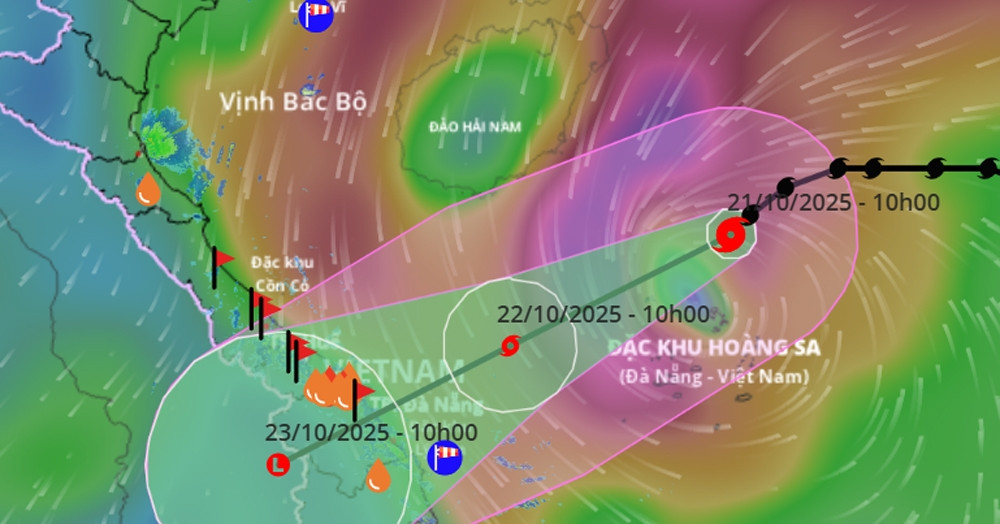 Tin mới nhất bão số 12: Cách Đà Nẵng 450km, mưa lớn đỉnh điểm từ chiều 22-23/10