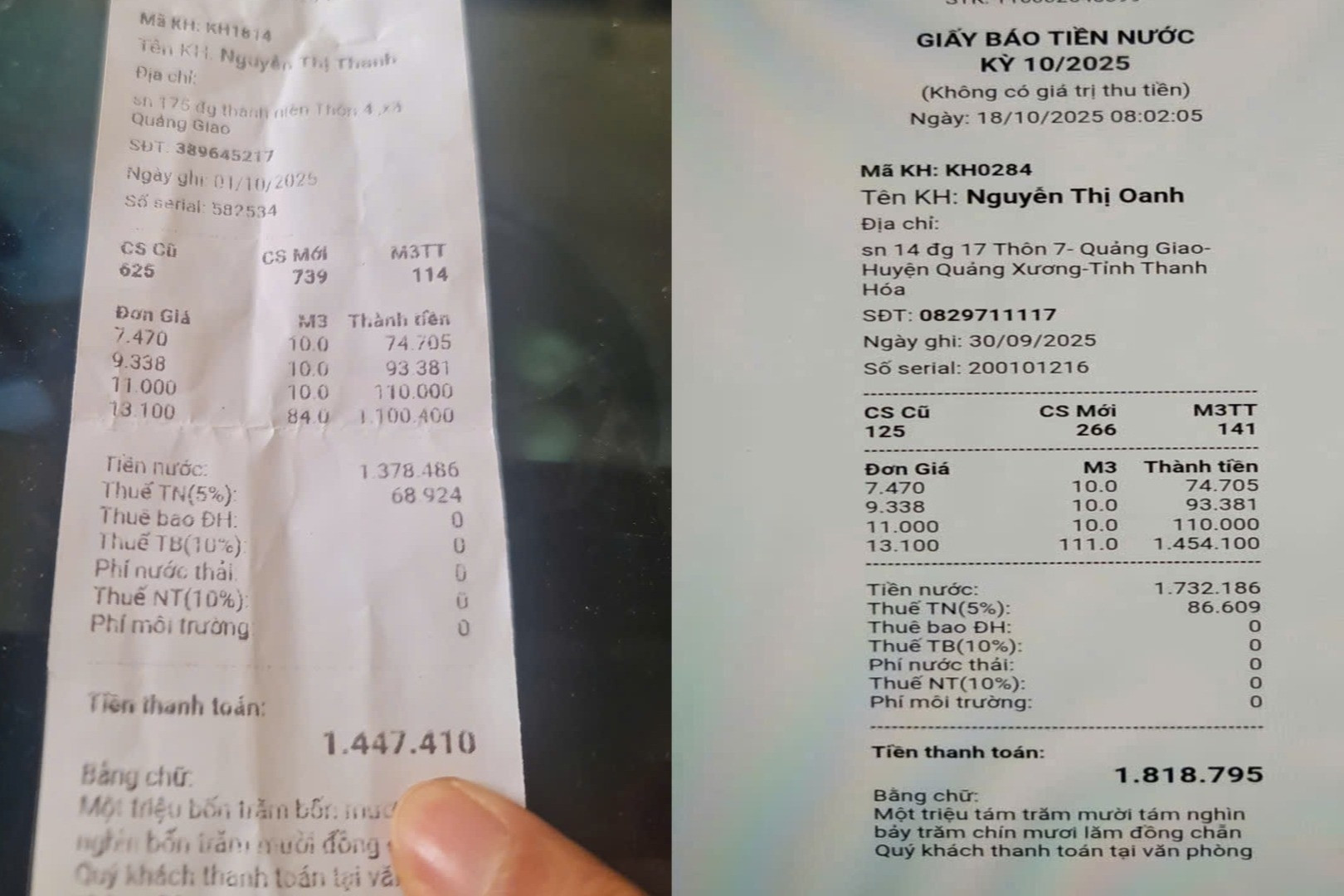 Tiền nước nhiều hộ dân ở Thanh Hoá lên đến cả triệu 1 tháng, gấp 10 lần bình thường