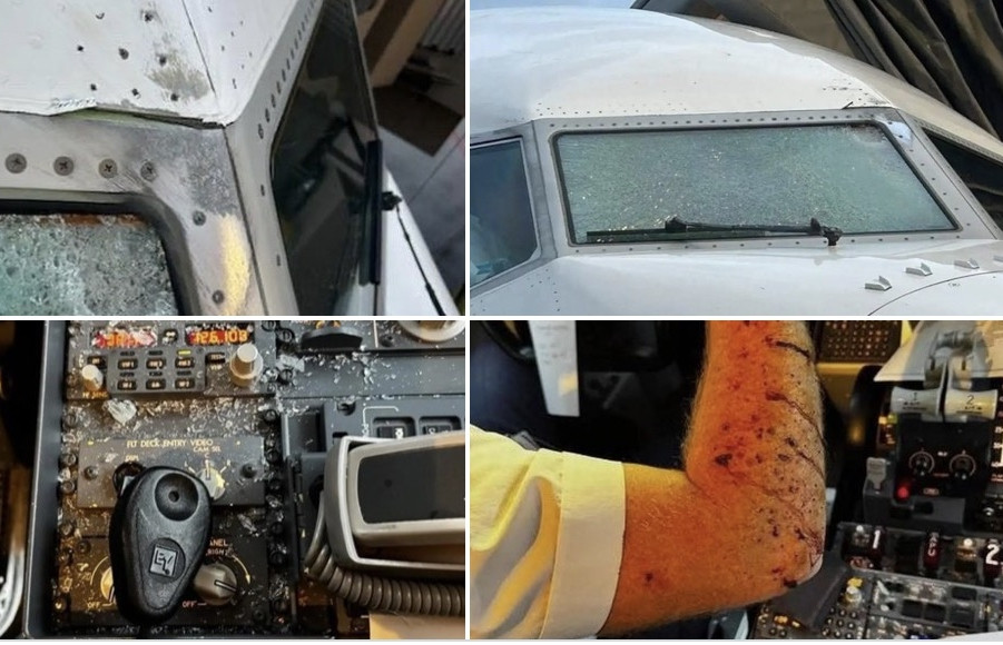 Vật thể bí ẩn rơi trúng máy bay Mỹ ở độ cao 11.000m