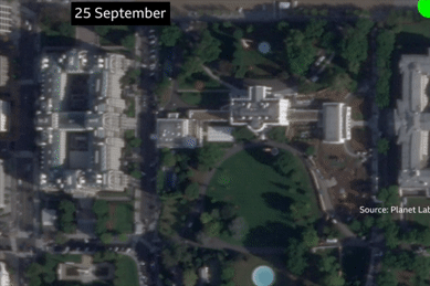 Hình ảnh Cánh Đông của Nhà Trắng bị san phẳng hoàn toàn