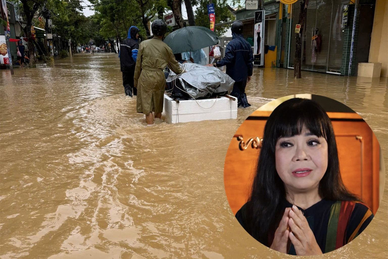 Ánh Tuyết thẫn thờ nhìn nước ngập lênh láng nhà, Tiểu Vy xót xa mưa lũ ở miền Trung