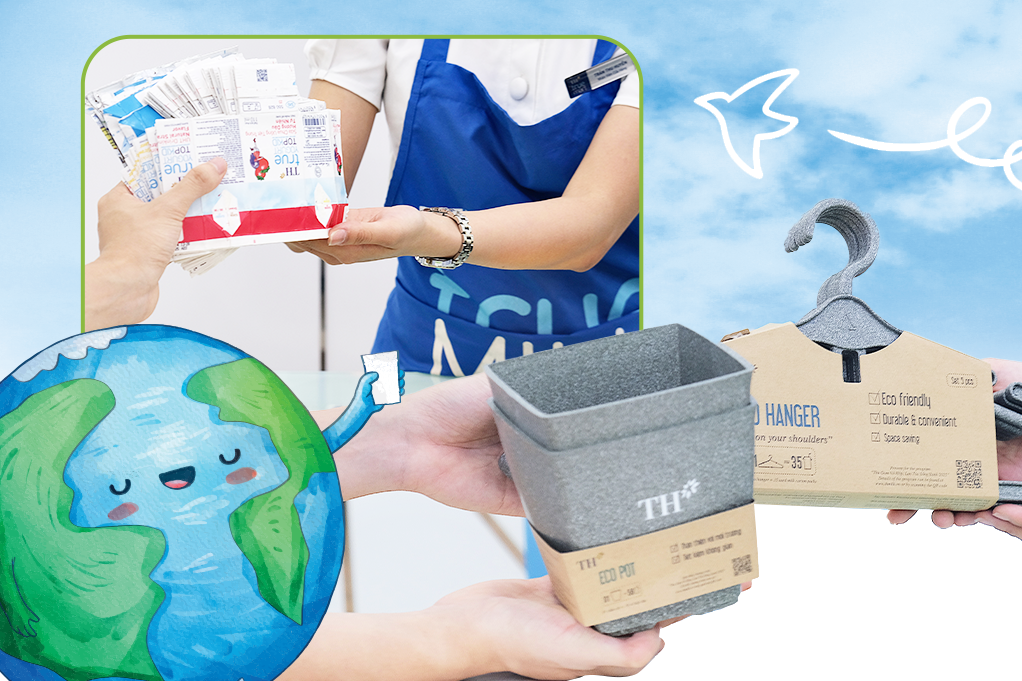 Hành trình ‘hô biến’ vỏ hộp sữa thành mắc áo, chậu cây, tấm lợp tái chế