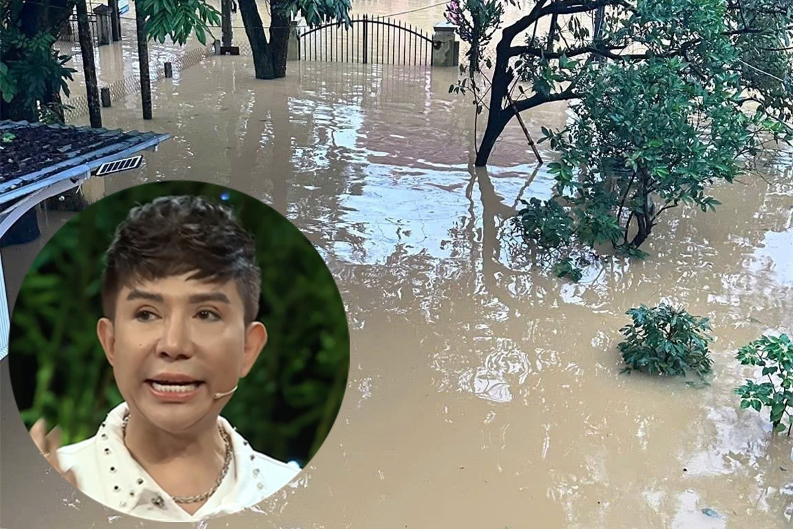Mưa một ngày ở Huế cao kỷ lục, ca sĩ Long Nhật ôm cha co ro trong bóng tối