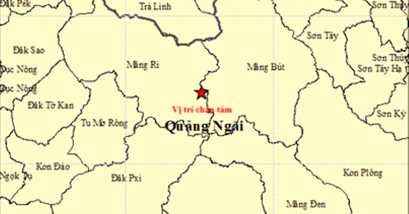 14 trận động đất liên tiếp xảy ra ở Quảng Ngãi