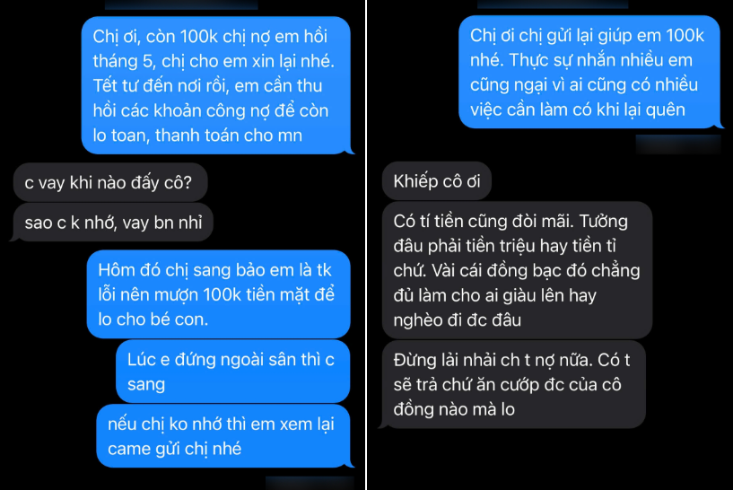 Hàng xóm vay 100.000 đồng không trả, còn mắng 'có tí tiền cũng đòi'