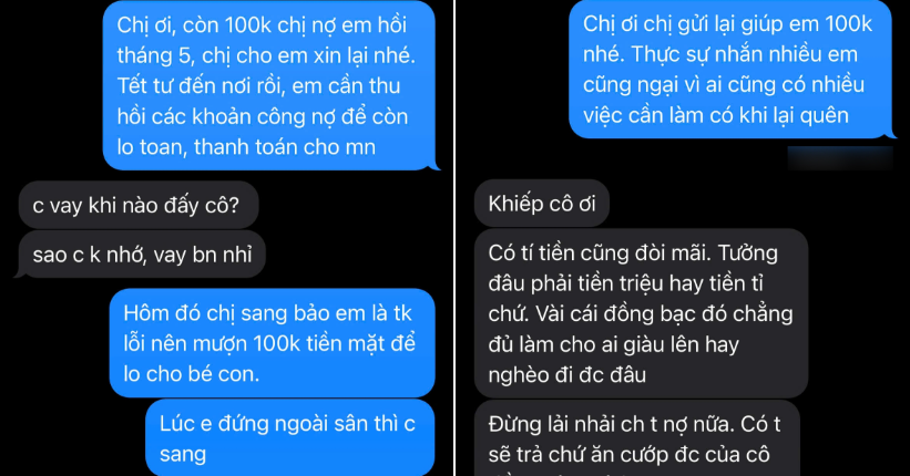 Hàng xóm vay 100.000 đồng không trả, còn mắng 'có tí tiền cũng đòi'