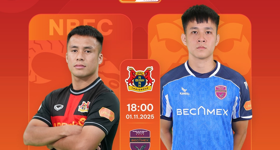 Trực tiếp bóng đá Ninh Bình 0-0 Becamex TP.HCM: Thành Trung sát cánh Hoàng Đức
