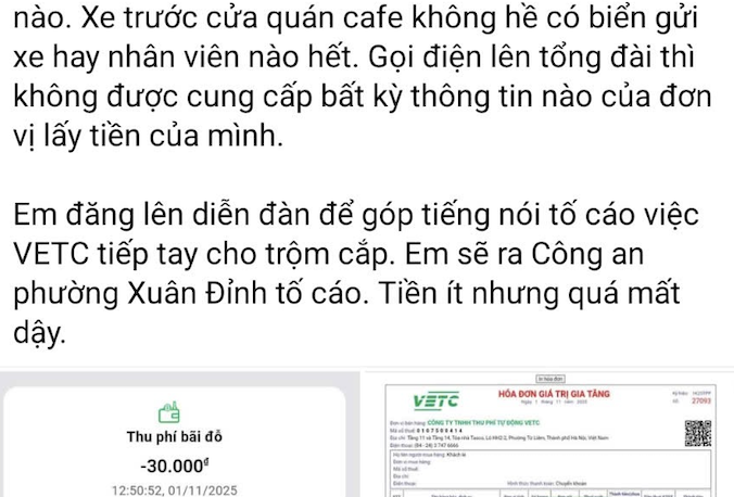 Xe đỗ trước quán cà phê ở Hà Nội bất ngờ bị trừ tiền trong ví điện tử: VETC nói gì?