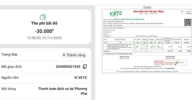 Xe đỗ trước quán cà phê ở Hà Nội bất ngờ bị trừ tiền trong ví điện tử: VETC nói gì?