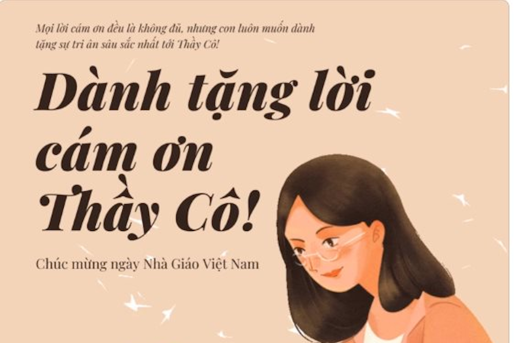 Những mẫu thiệp đẹp cho ngày Nhà giáo Việt Nam 20/11 năm 2025