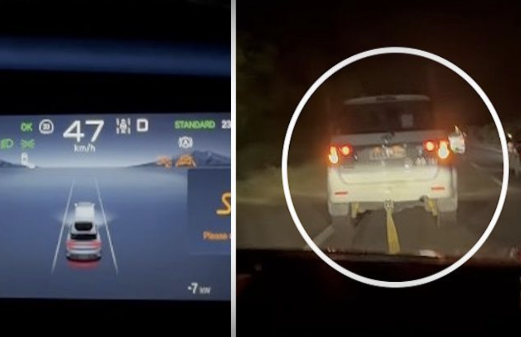 SUV điện hết sạch pin giữa đường, phải nhờ Toyota Fortuner kéo để “sạc hộ”