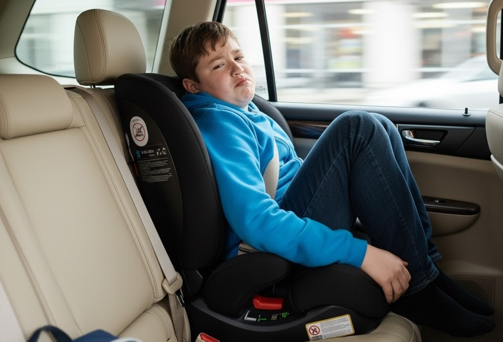 Con 9 tuổi rưỡi nhưng đã cao 1,4 mét có phải ngồi ghế trẻ em trên ô tô?