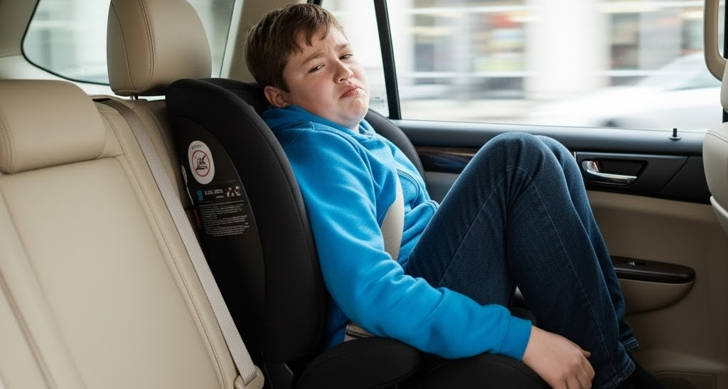 Con 9 tuổi rưỡi nhưng đã cao 1,4 mét có phải ngồi ghế trẻ em trên ô tô?