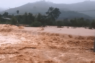 Ngập lụt khắp nơi ở Khánh Hoà, cảnh sát vượt dòng nước xiết để cứu dân