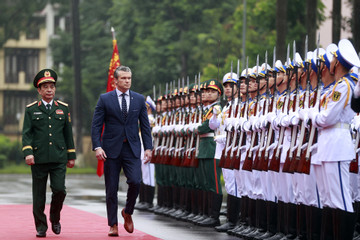 Đại tướng Phan Văn Giang chủ trì lễ đón Bộ trưởng Chiến tranh Mỹ Pete Hegseth