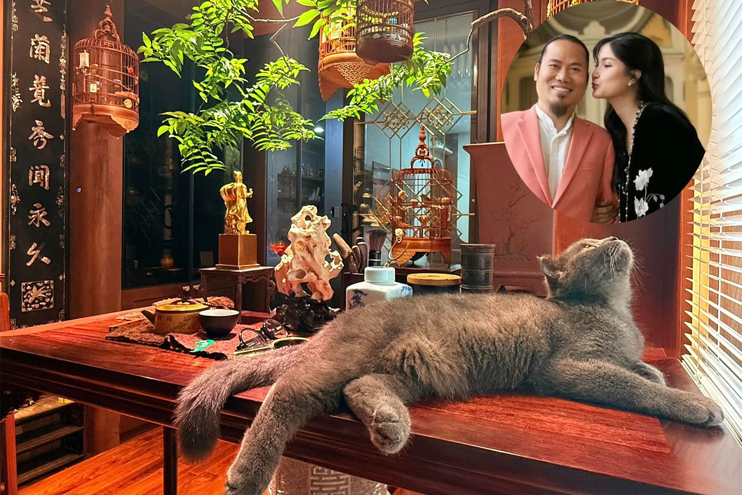 Cận cảnh căn nhà bạc tỷ của nghệ sĩ Vượng Râu và vợ kém 5 tuổi