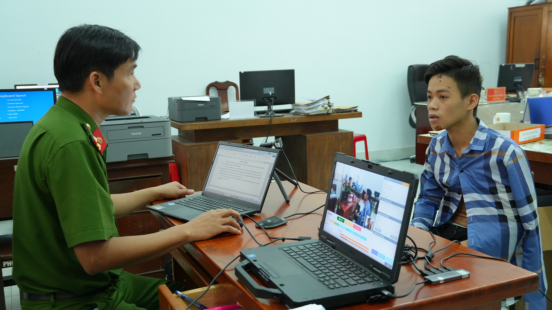 Cơ quan Cảnh sát điều tra Công an tỉnh Đồng Tháp điều tra Nguyễn Trọng Cường. Ảnh Trọng Tín.JPG