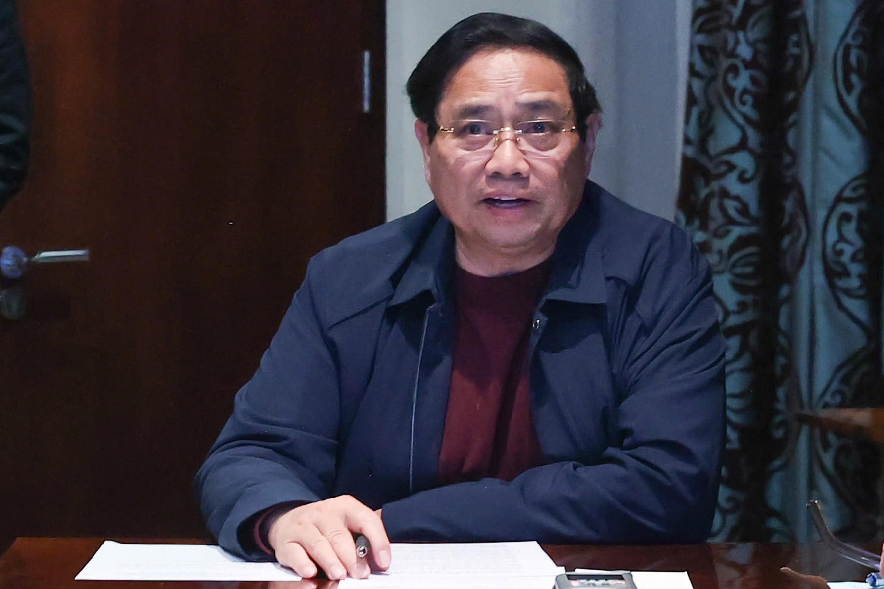 Từ Nam Phi, Thủ tướng chủ trì cuộc họp trực tuyến về khắc phục hậu quả mưa lũ