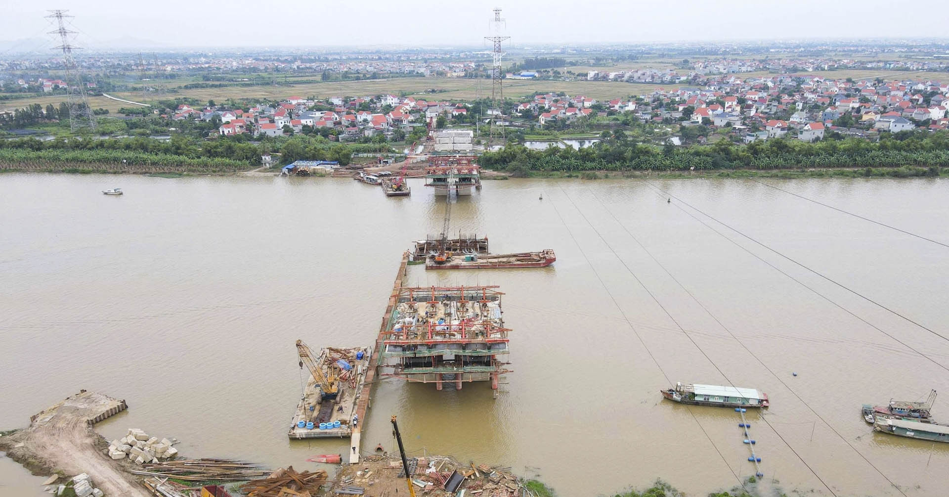 Toàn cảnh dự án cầu Kênh Vàng nối hai tỉnh Bắc Ninh và Hải Phòng