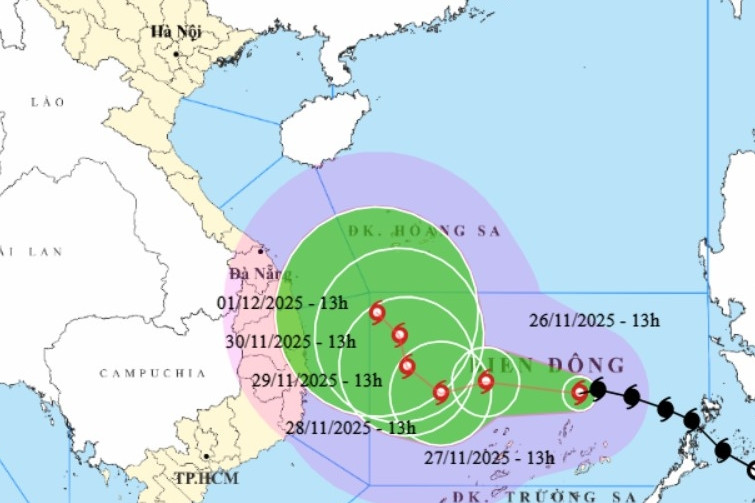 Bão số 15 Koto bắt đầu di chuyển chậm, sẽ tồn tại trên biển gần 6 ngày