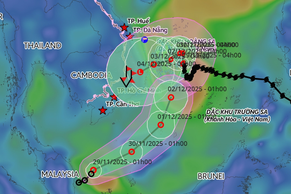 Bão số 15 Koto còn 3 lần đổi hướng, áp thấp nhiệt đới vào khu vực Nam Biển Đông