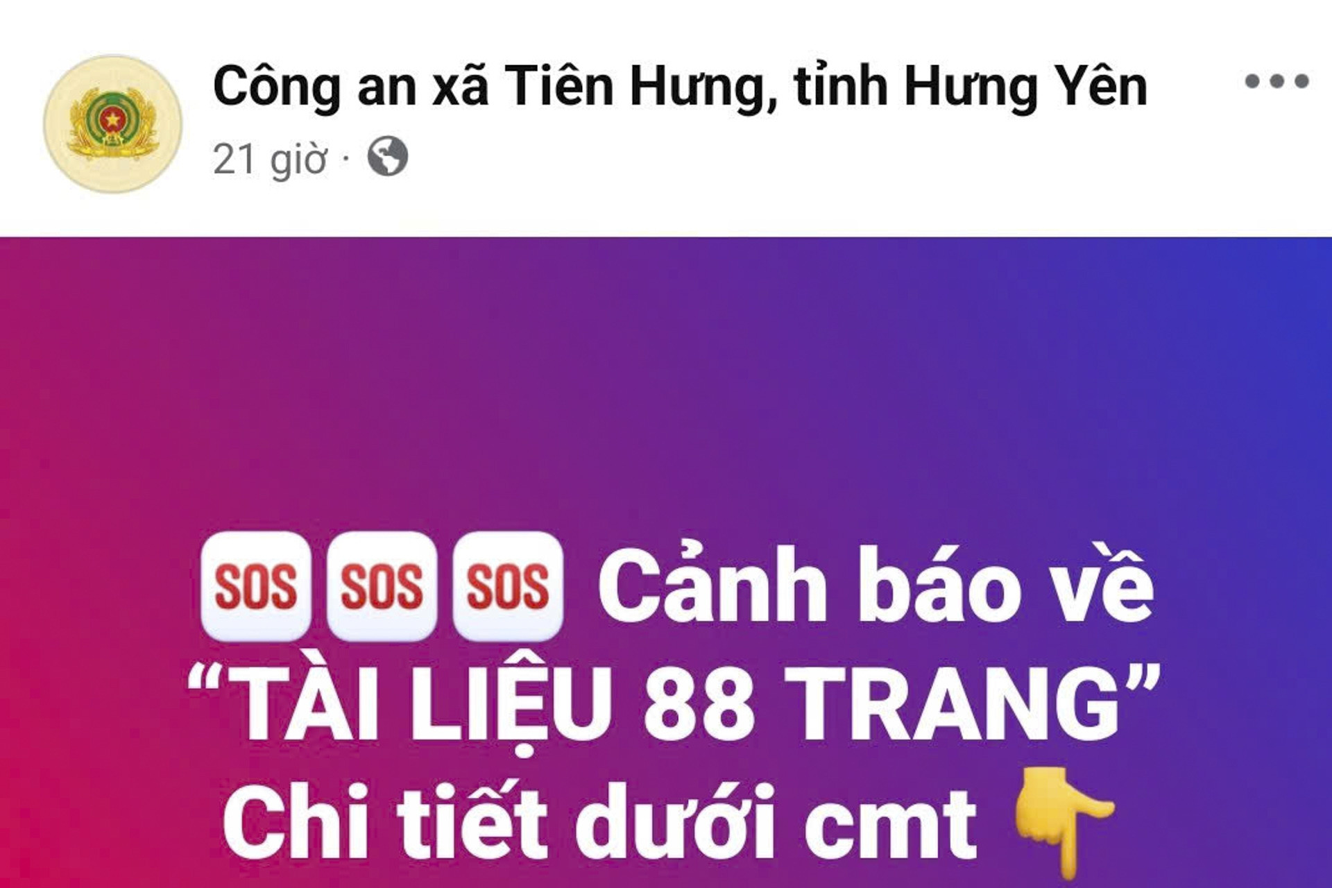 Công an cảnh báo khẩn về việc phát tán 'tài liệu 88 trang'