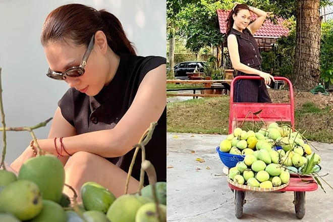 Mỹ Tâm 'rất ngầu' tạo dáng ở nhà vườn rộng như biệt phủ, Xuân Hinh hát chầu văn