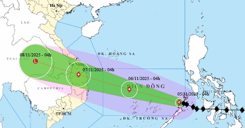 Bão Kalmaegi vào Biển Đông thành bão số 13, giậ...
