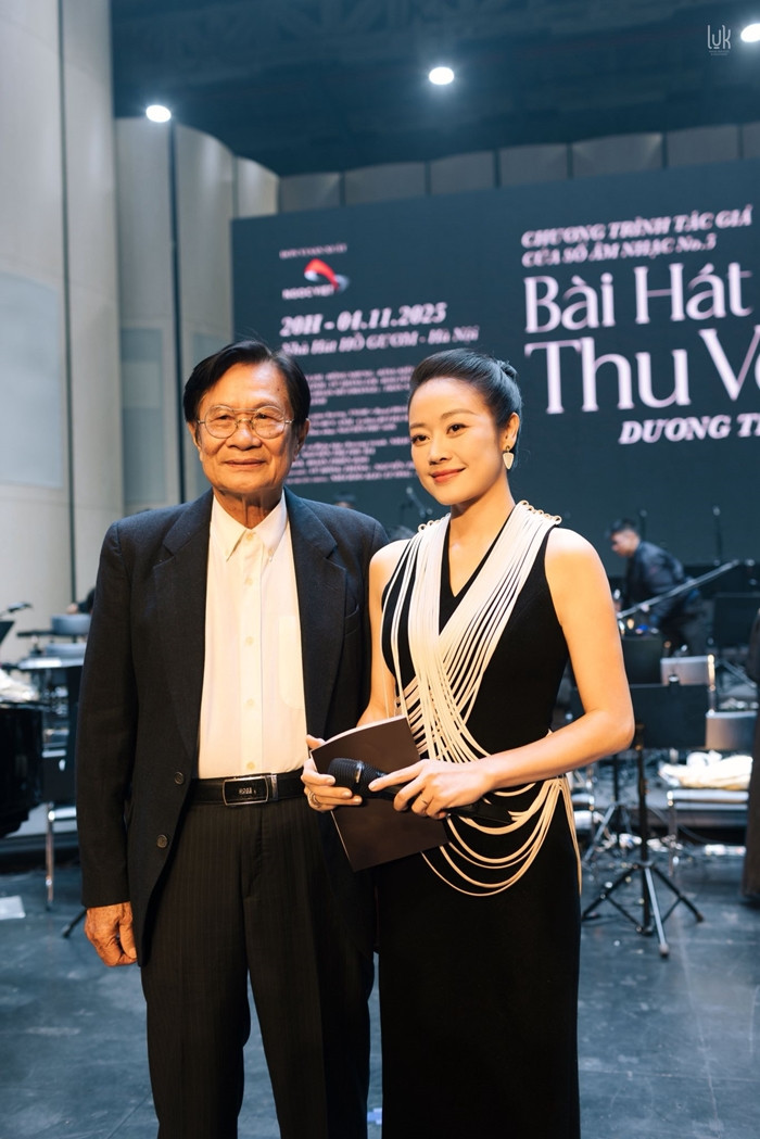 MC Phí Linh và nhạc sĩ Dương Thụ