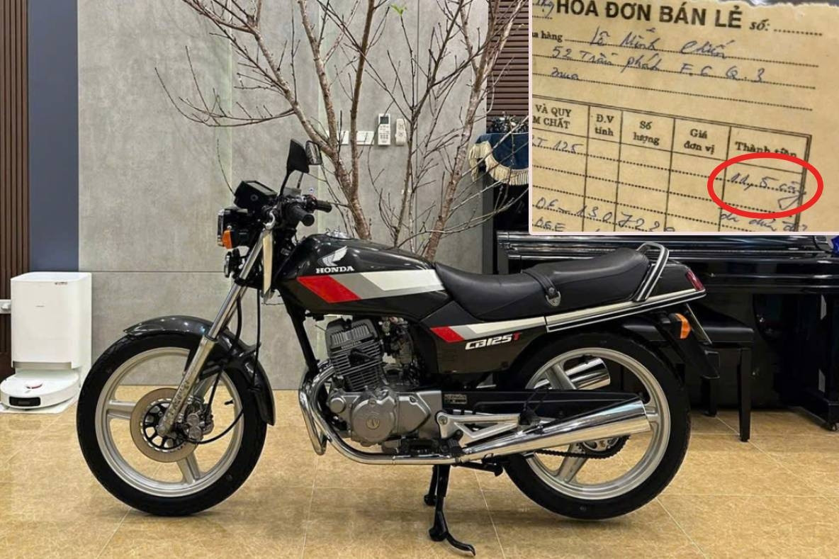 Honda CB125T đời 1993 'zin đét', chủ xe vẫn giữ hoá đơn mua bằng 11,5 cây vàng