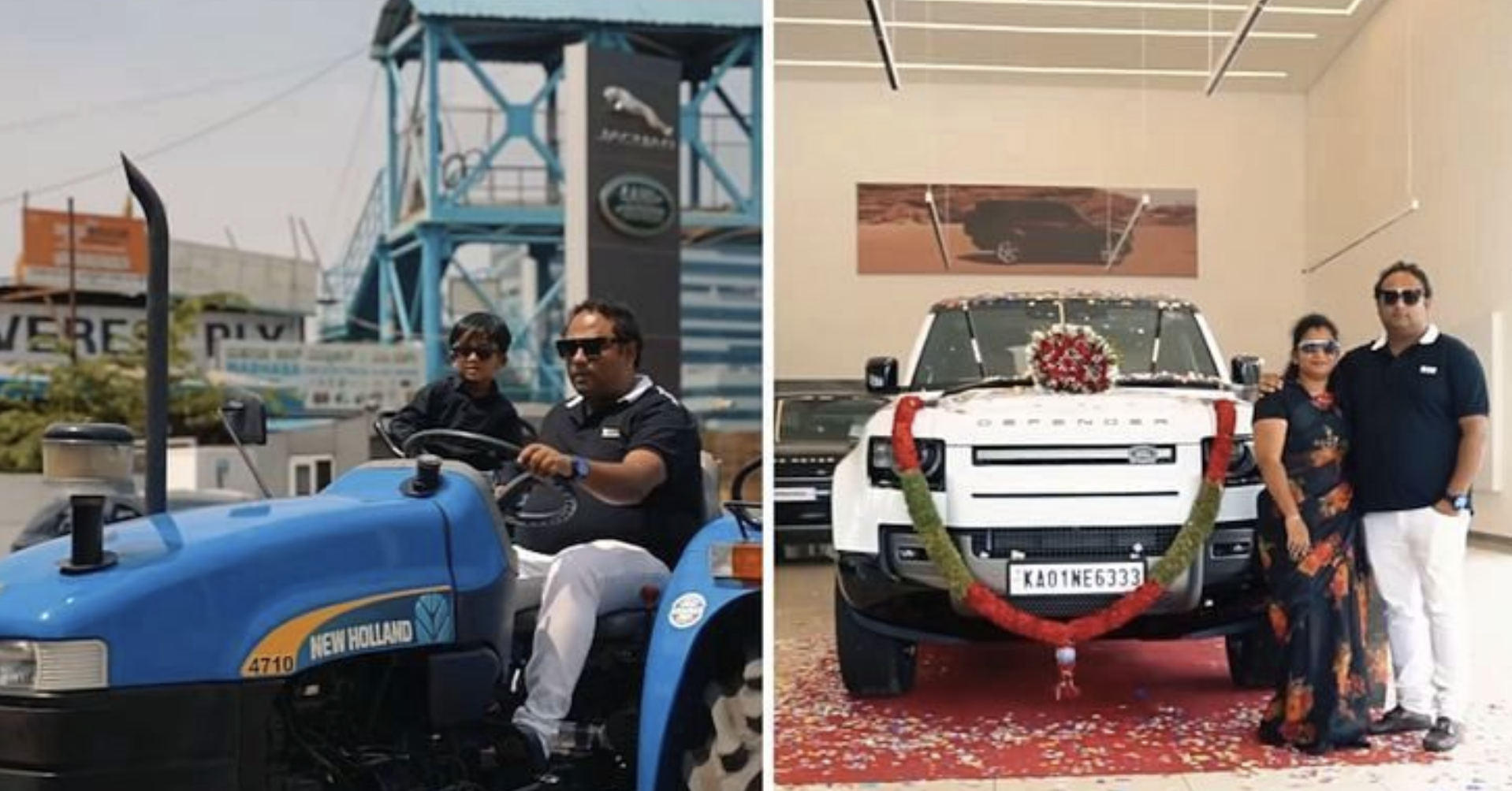 Nông dân lái máy kéo đến showroom nhận xe Land Rover Defender tiền tỷ